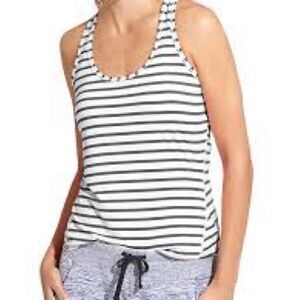 Athleta Navy and White Striped Tank